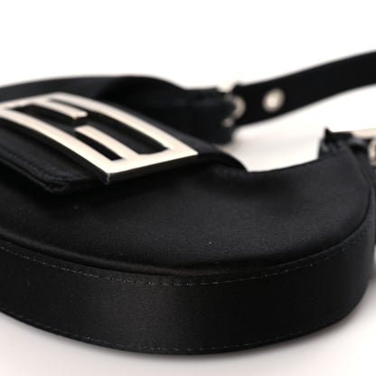 Fendi Silk Satin Mini Cookie Hobo Bag Black 9 of 9