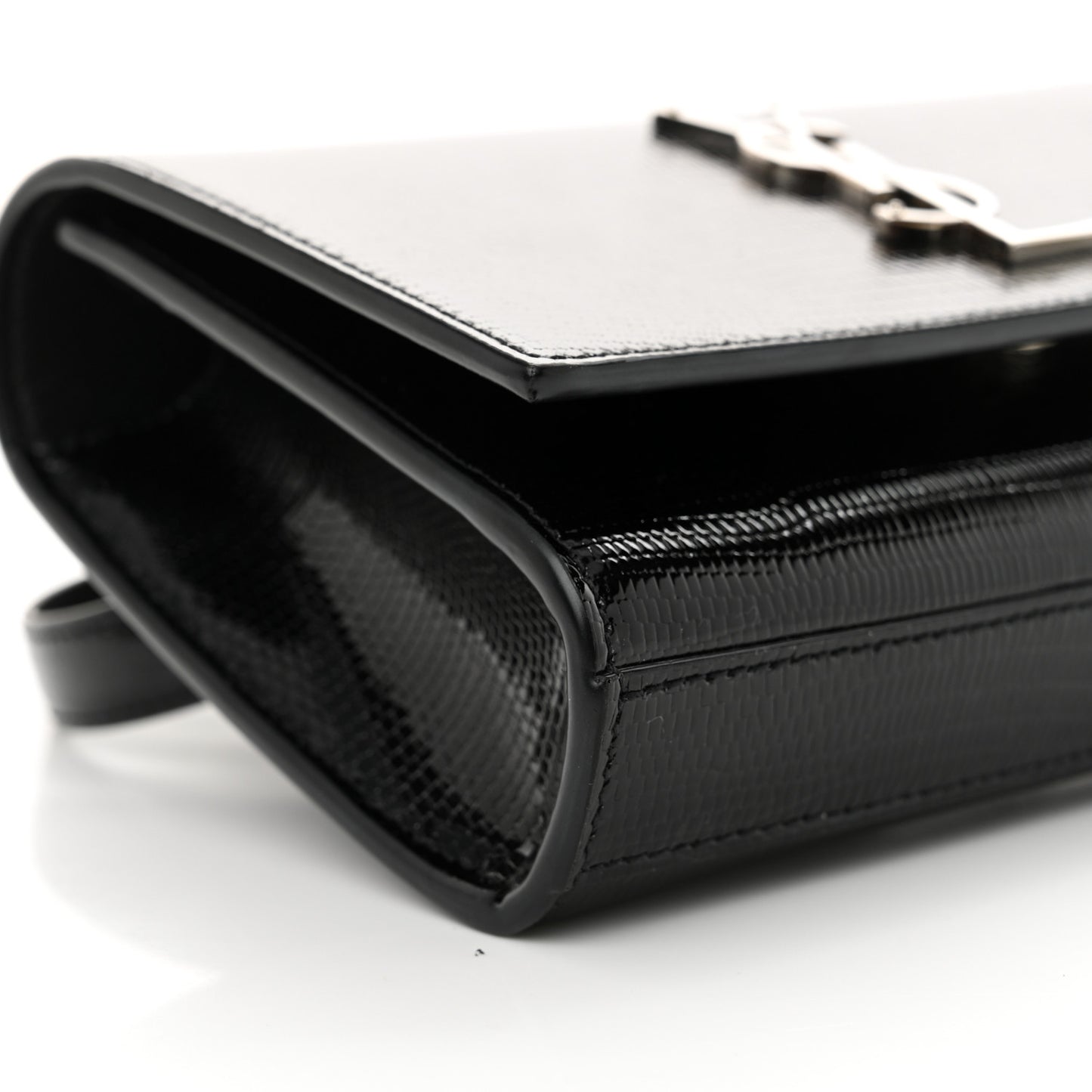 Calfskin Lizard Embossed Monogram Kate Belt Bag Black