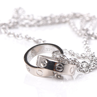 Cartier 18K White Gold Interlocking LOVE Necklace 8 of 8