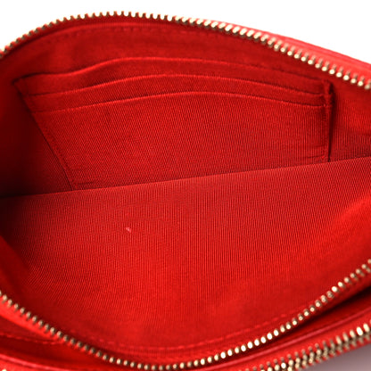 Chanel Lambskin Quilted Small Clutch With Chain Red 7 of 13