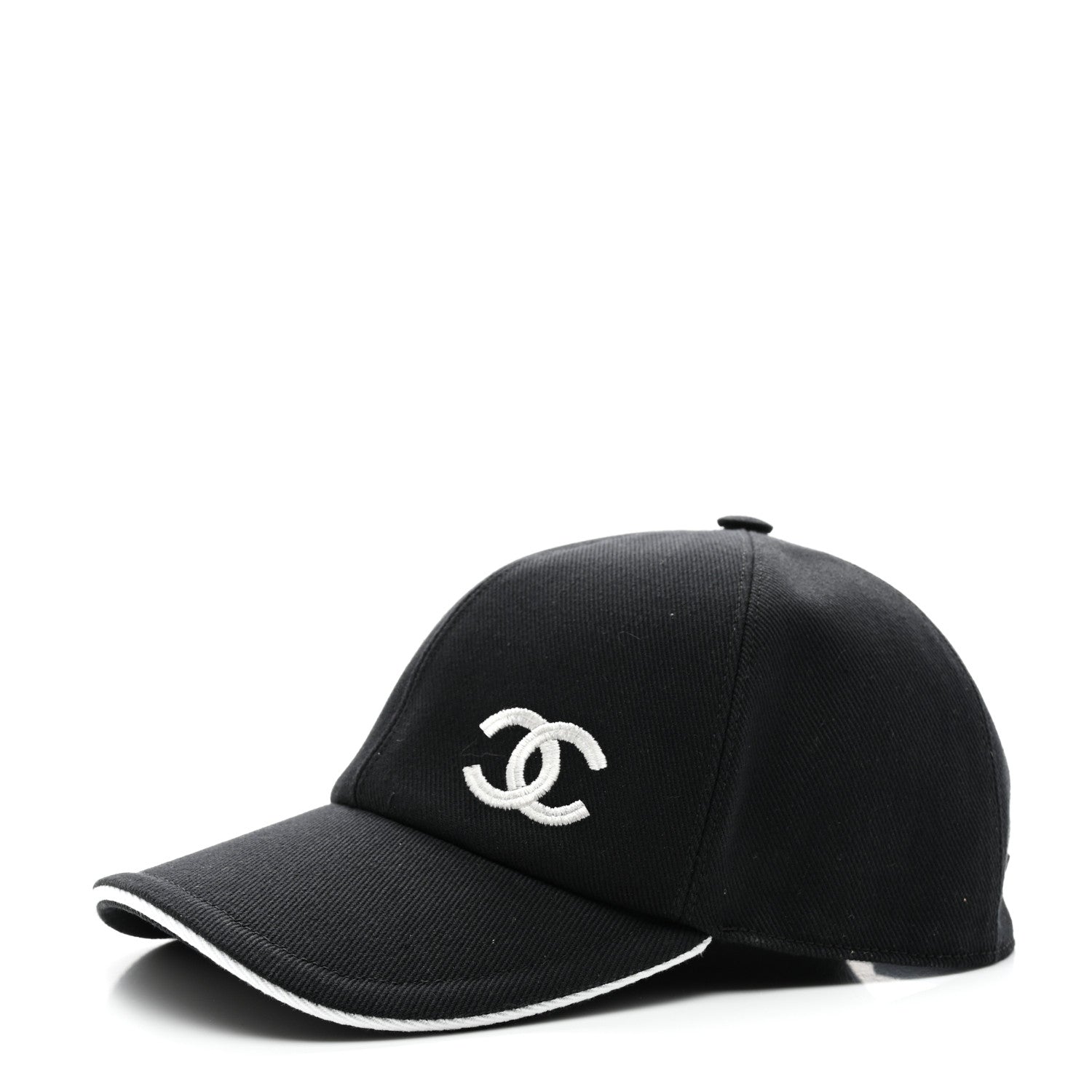Chanel Cotton CC Cap Hat Black White 1 of 8
