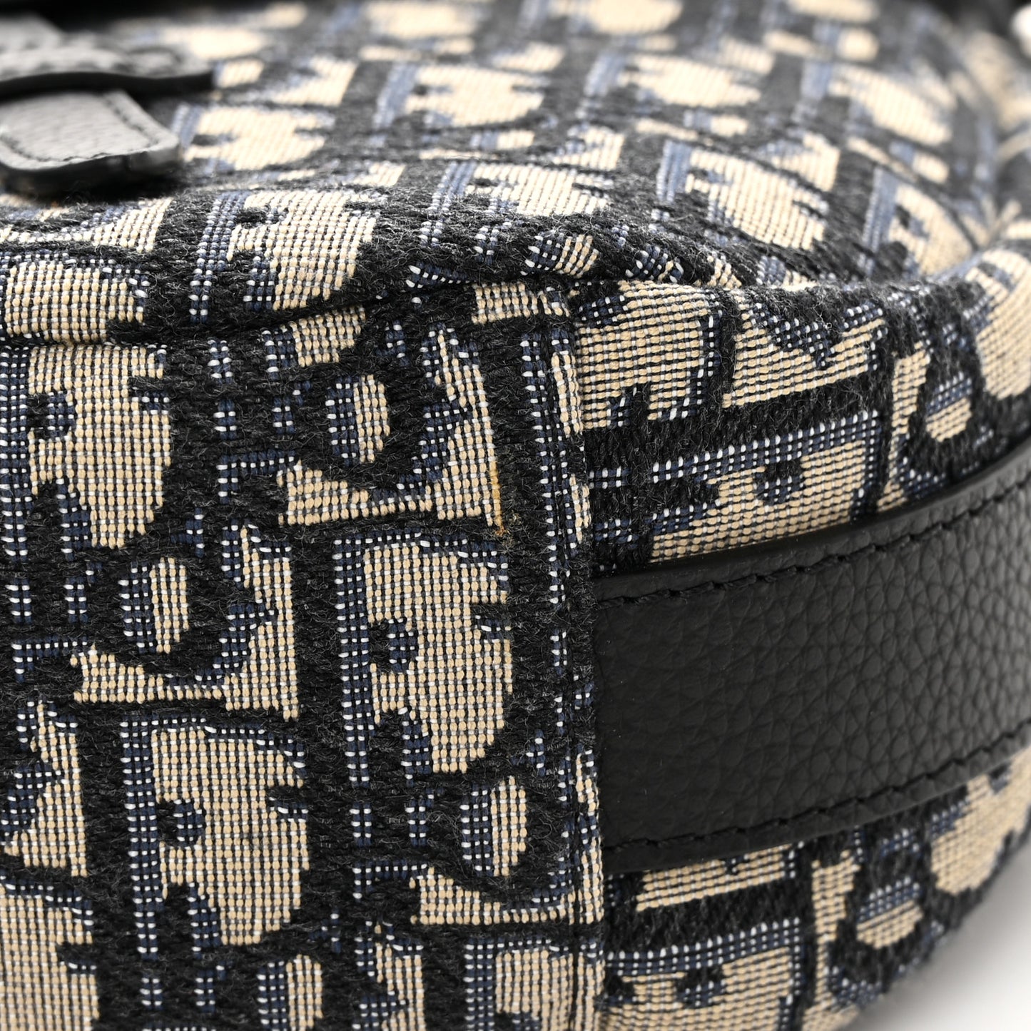 Oblique Mini Soft Saddle Bag Beige Black