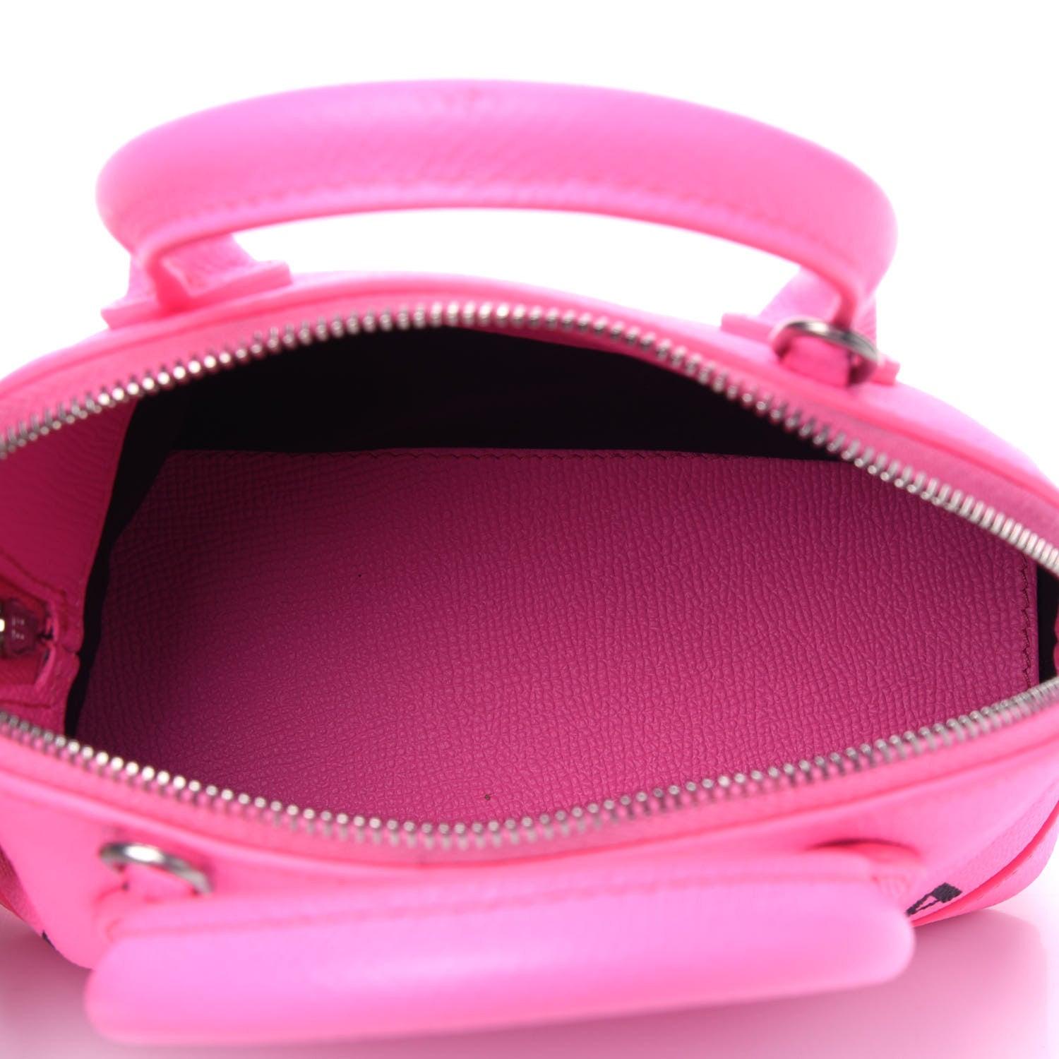 Balenciaga Signature Grained Calfskin Logo XXS Ville Top Handle Bag Acid Pink Black 6 of 12