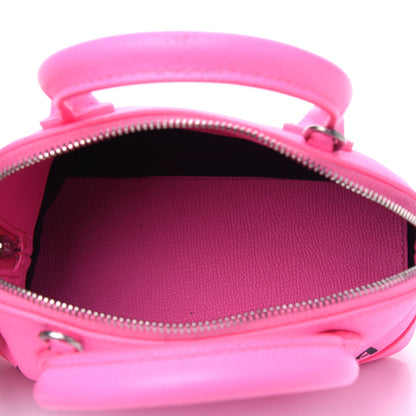 Balenciaga Signature Grained Calfskin Logo XXS Ville Top Handle Bag Acid Pink Black 6 of 12