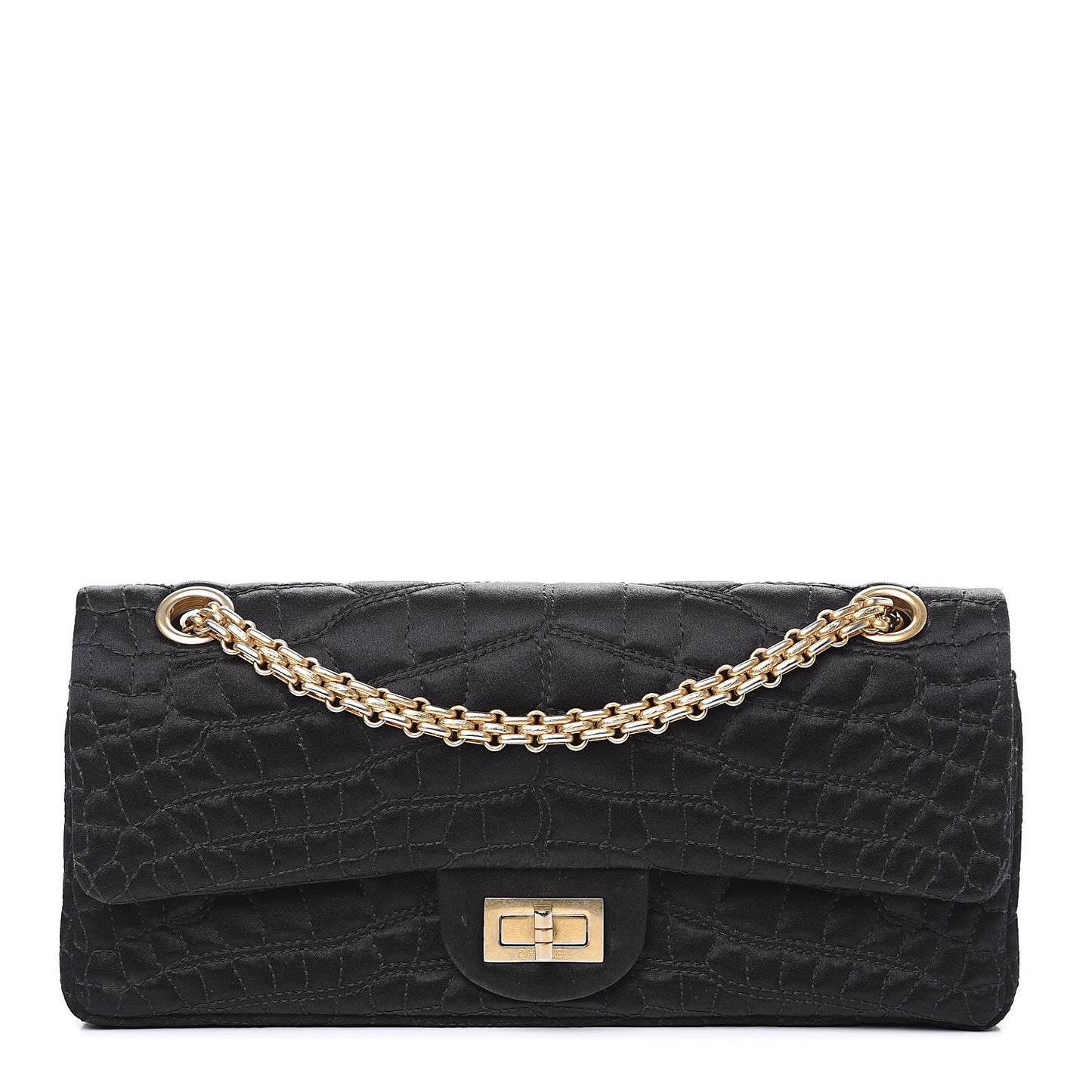 Satin Coco's Croc 2.55 Reissue East West Flap Black