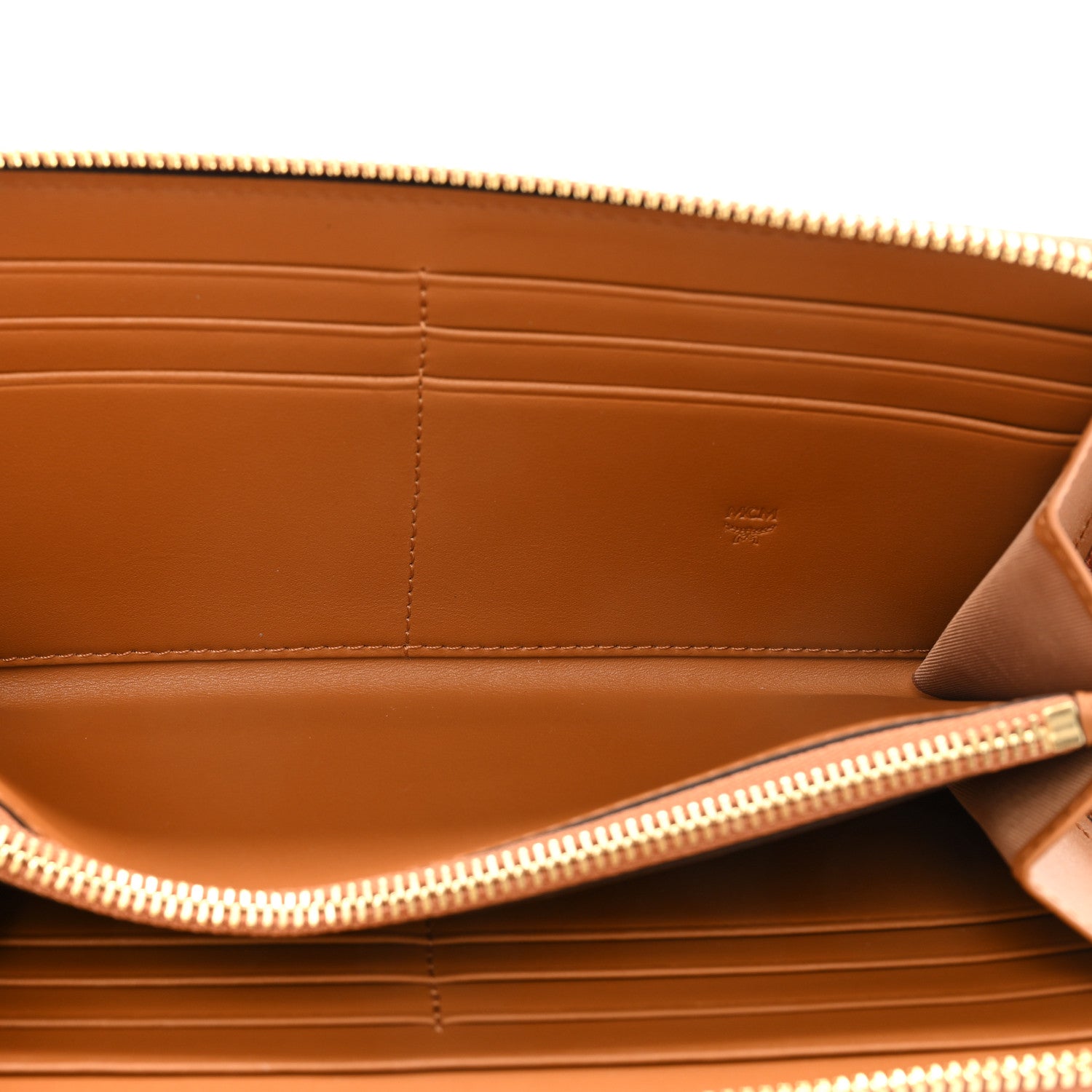 MCM Visetos Large Zip Around Wallet Cognac 7 of 11
