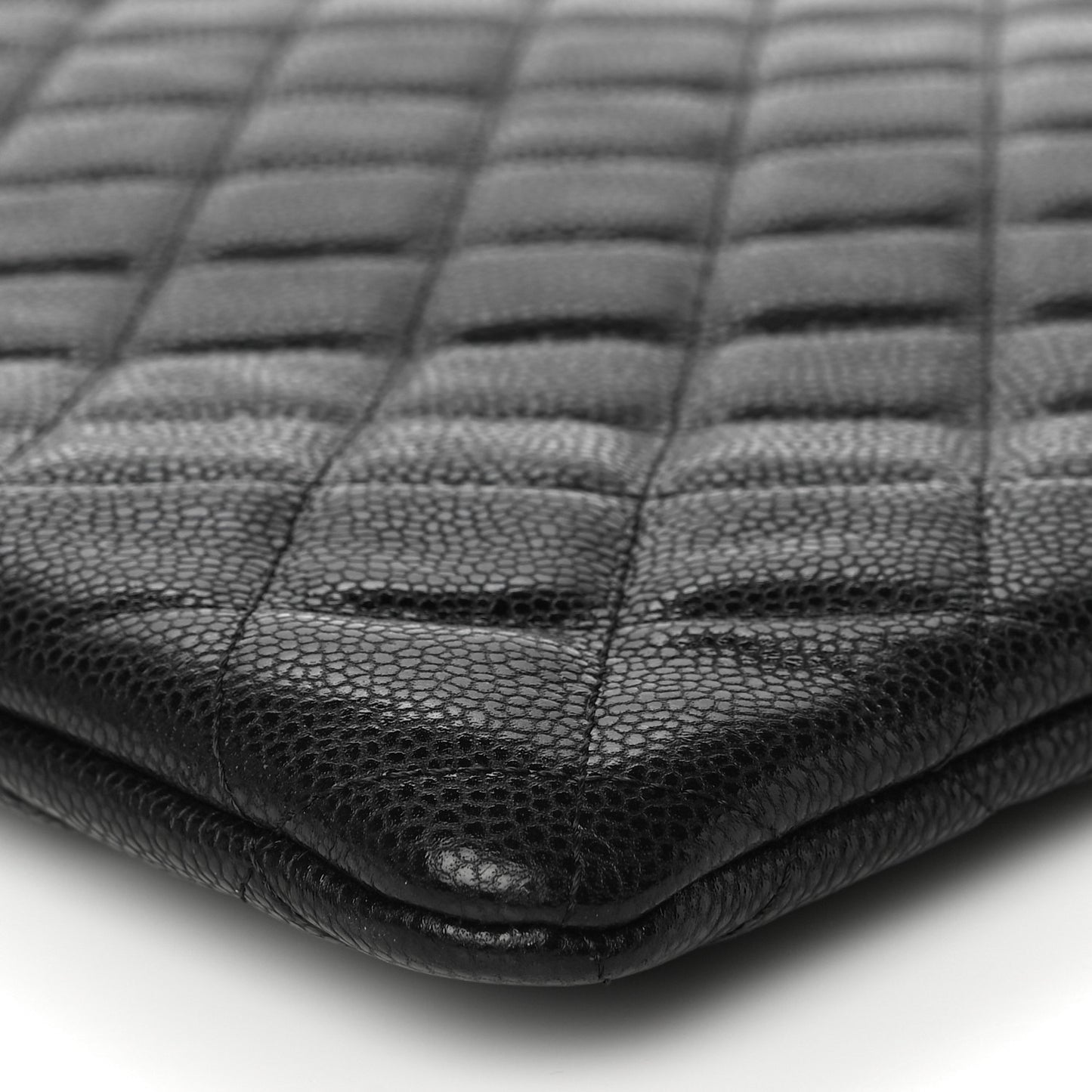 Caviar Quilted Large Cosmetic Case Black