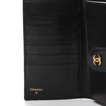 Chanel Lambskin Diamond Stitched French Wallet Black 7 of 11