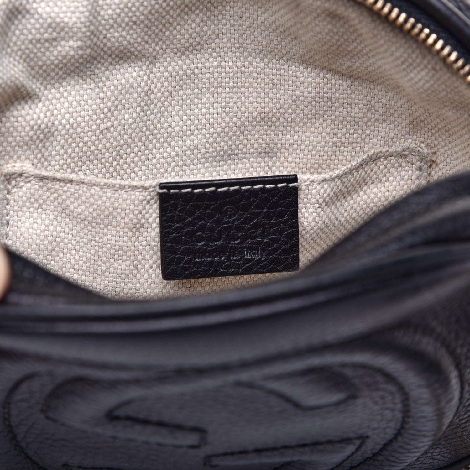 Gucci Pebbled Calfskin Mini Soho Chain Bag Black 8 of 10