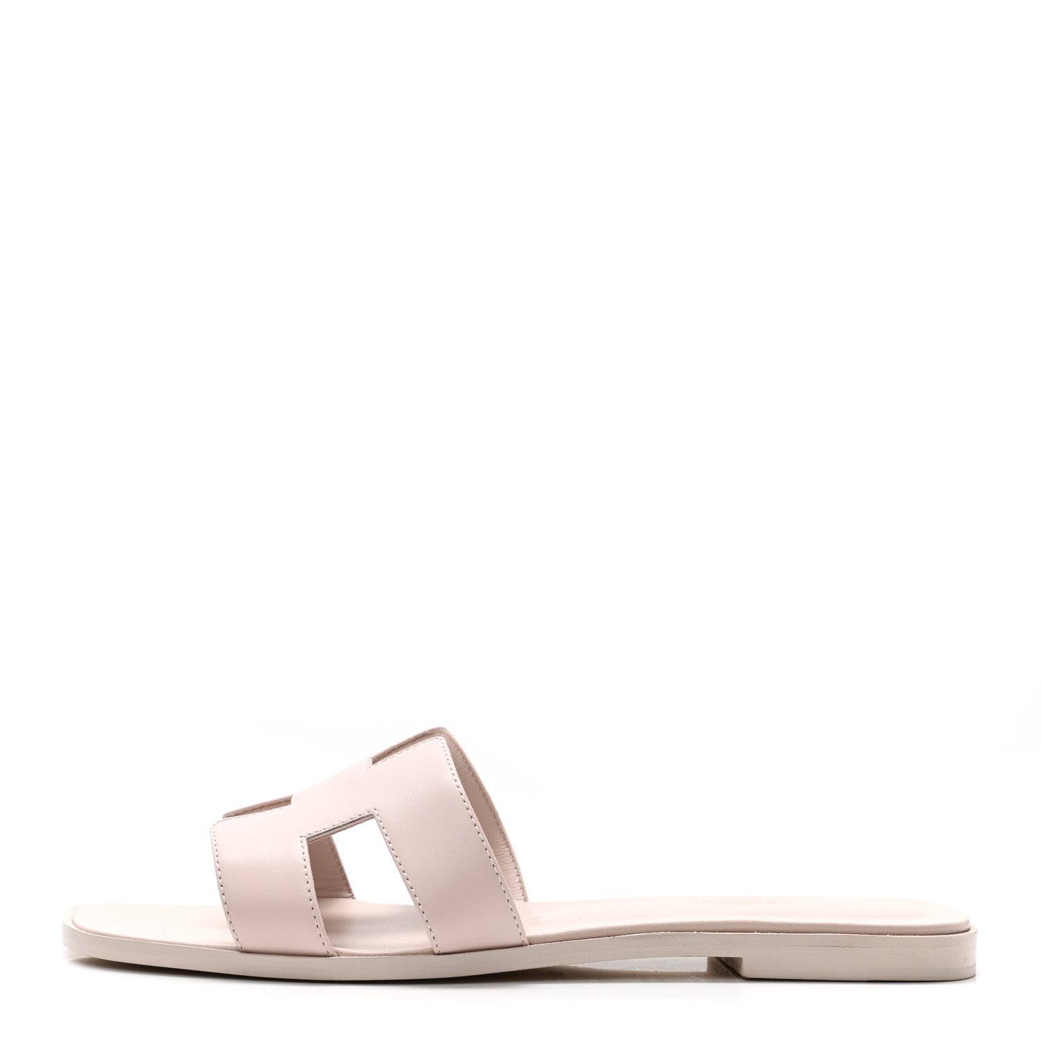 Hermes Box Calfskin Oran Sandals 39.5 Rose Pale 1 of 9