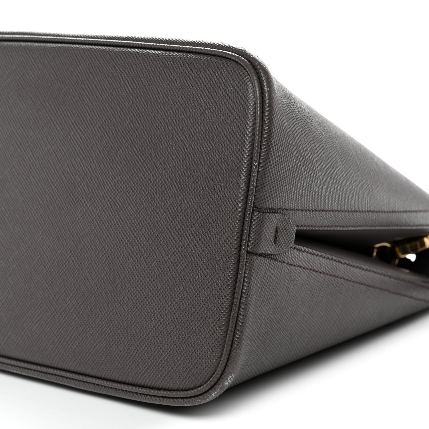 Prada Saffiano Cuir Calfskin Matinee Tote Fumo Black 9 of 12