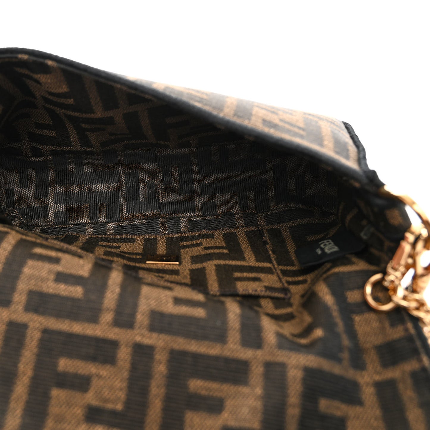 Fabric Jacquard FF 1974 Mini Baguette Tobacco Moro Black