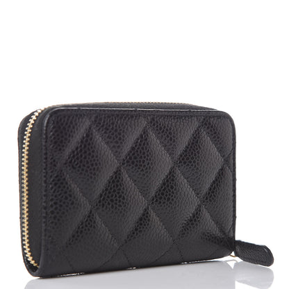 Chanel Caviar Quilted Zip Coin Purse Black 3 of 8