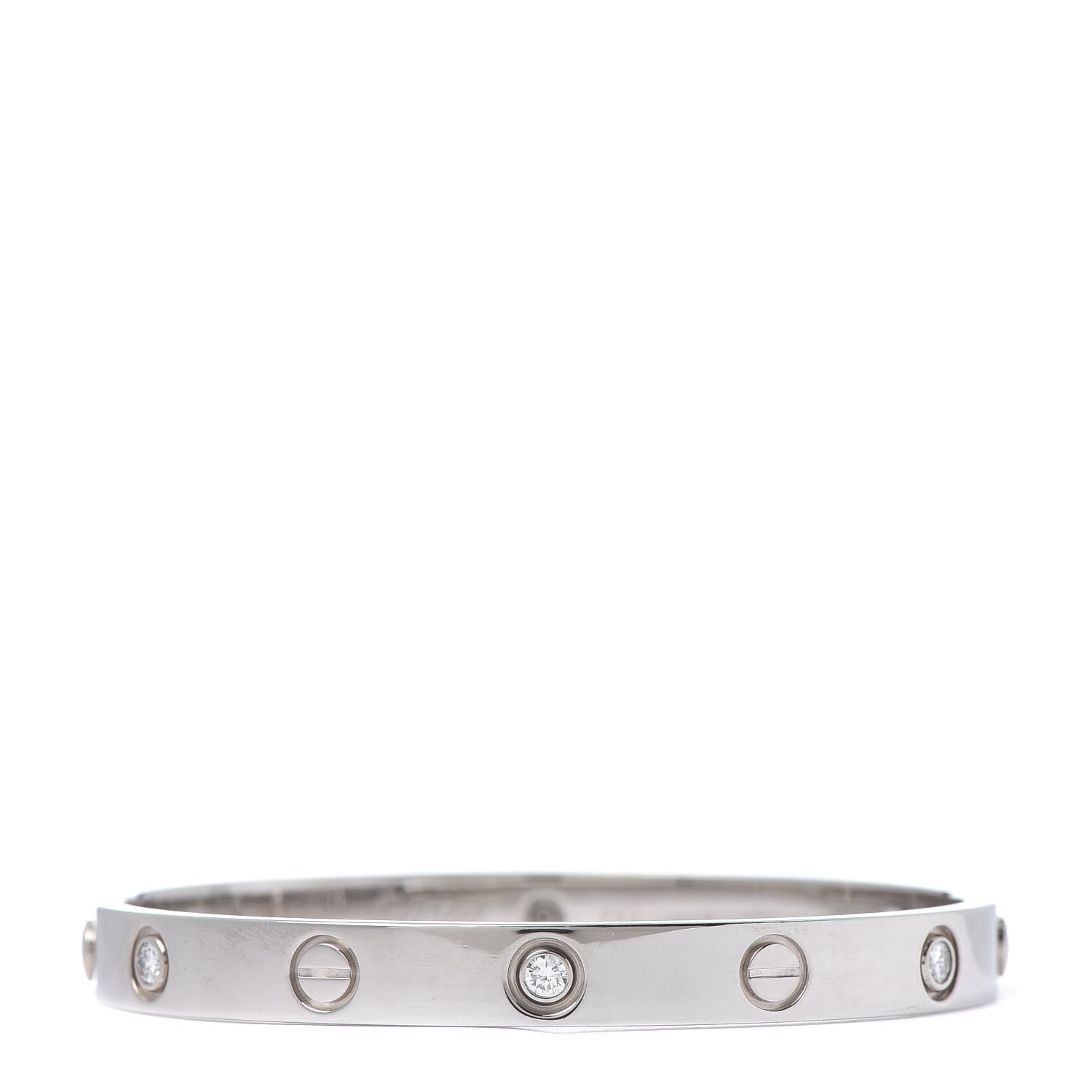 Cartier 18K White Gold 6 Diamond LOVE Bracelet 16 1 of 7