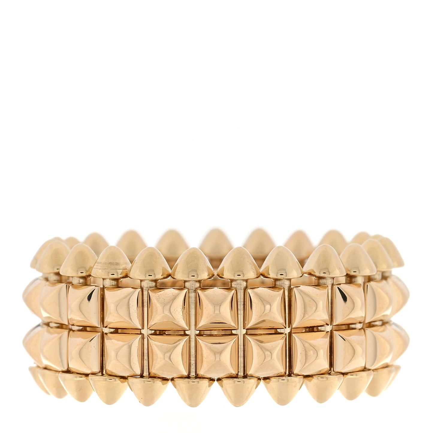 18K Yellow Gold Double Row Clash De Cartier Ring 53 6.25