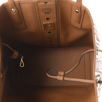 MCM Calfskin Medium Liz Reversible Shopper Tote Cognac 12 of 15