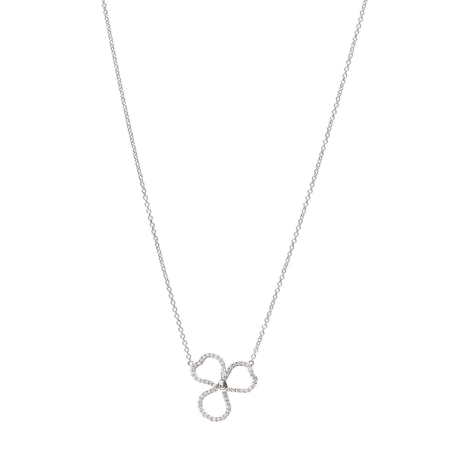 Tiffany Platinum Diamond Small Paper Flowers Pendant Necklace 1 of 6
