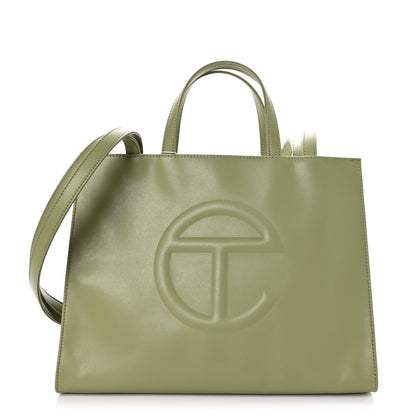 Telfar Vegan Leather Medium Shopping Bag Drab 1 of 8