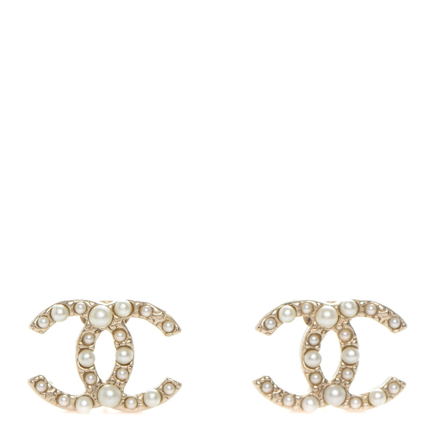 Chanel Pearl CC Earrings Light Gold 1 of 5