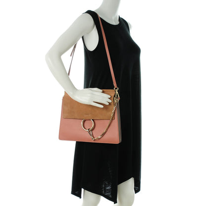 Chloe Suede Medium Faye Shoulder Bag Misty Rose 2 of 8