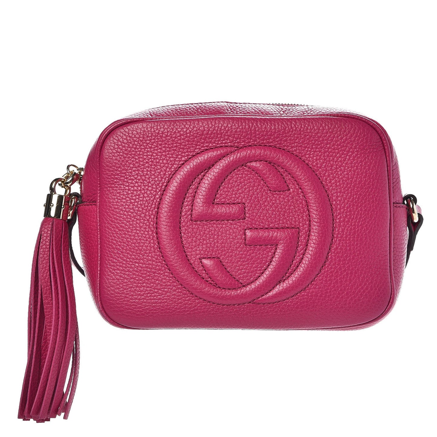 Pebbled Calfskin Small Soho Disco Bag Bright Bougainvillea