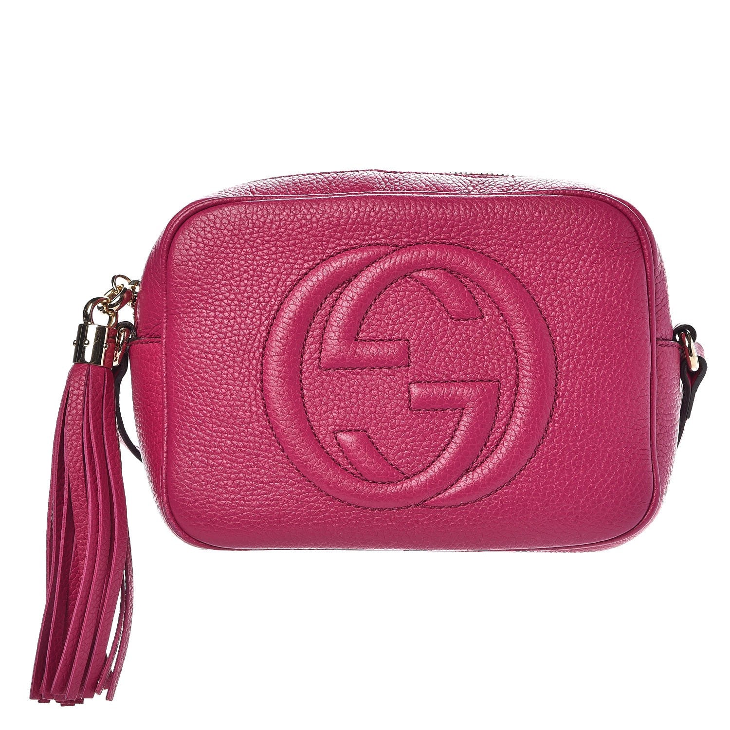 Gucci Pebbled Calfskin Small Soho Disco Bag Bright Bougainvillea 1 of 14