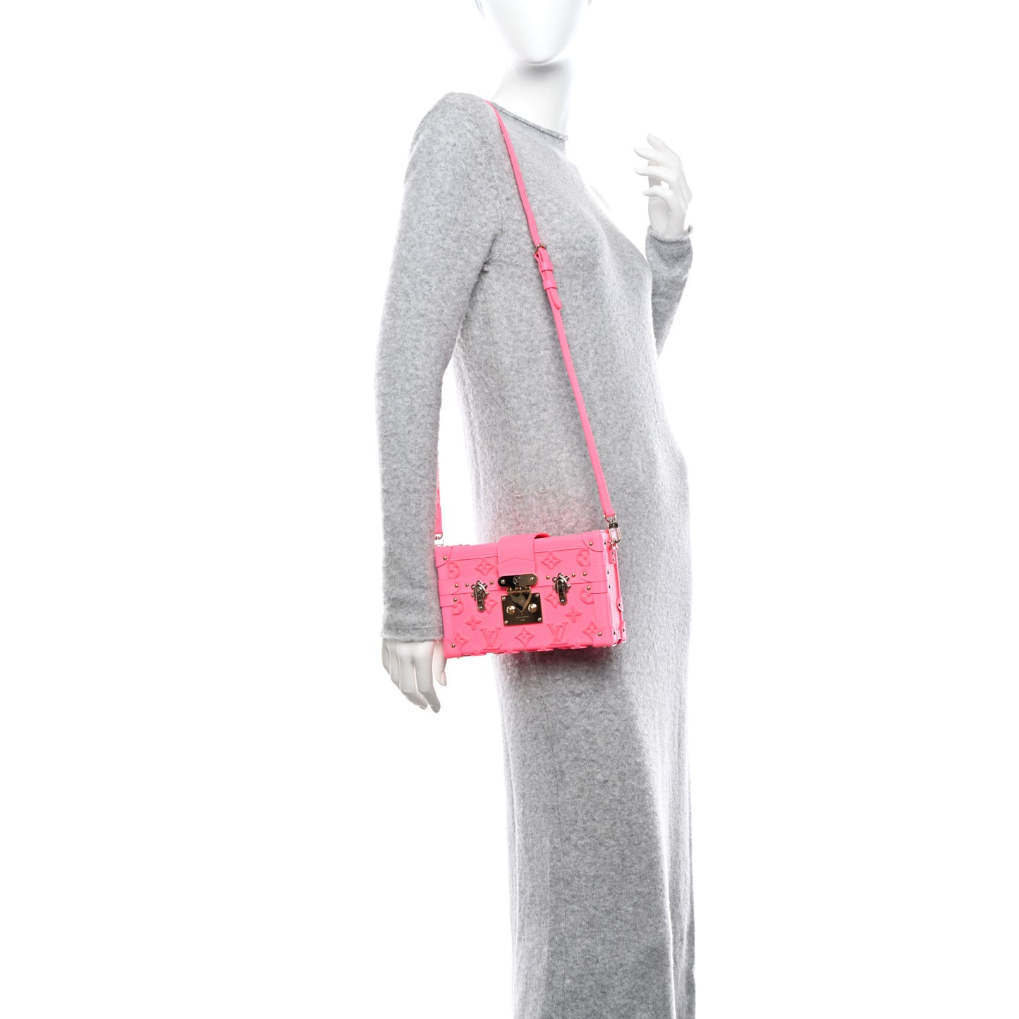 Monogram Tuffetage Petite Malle Rose Fluo
