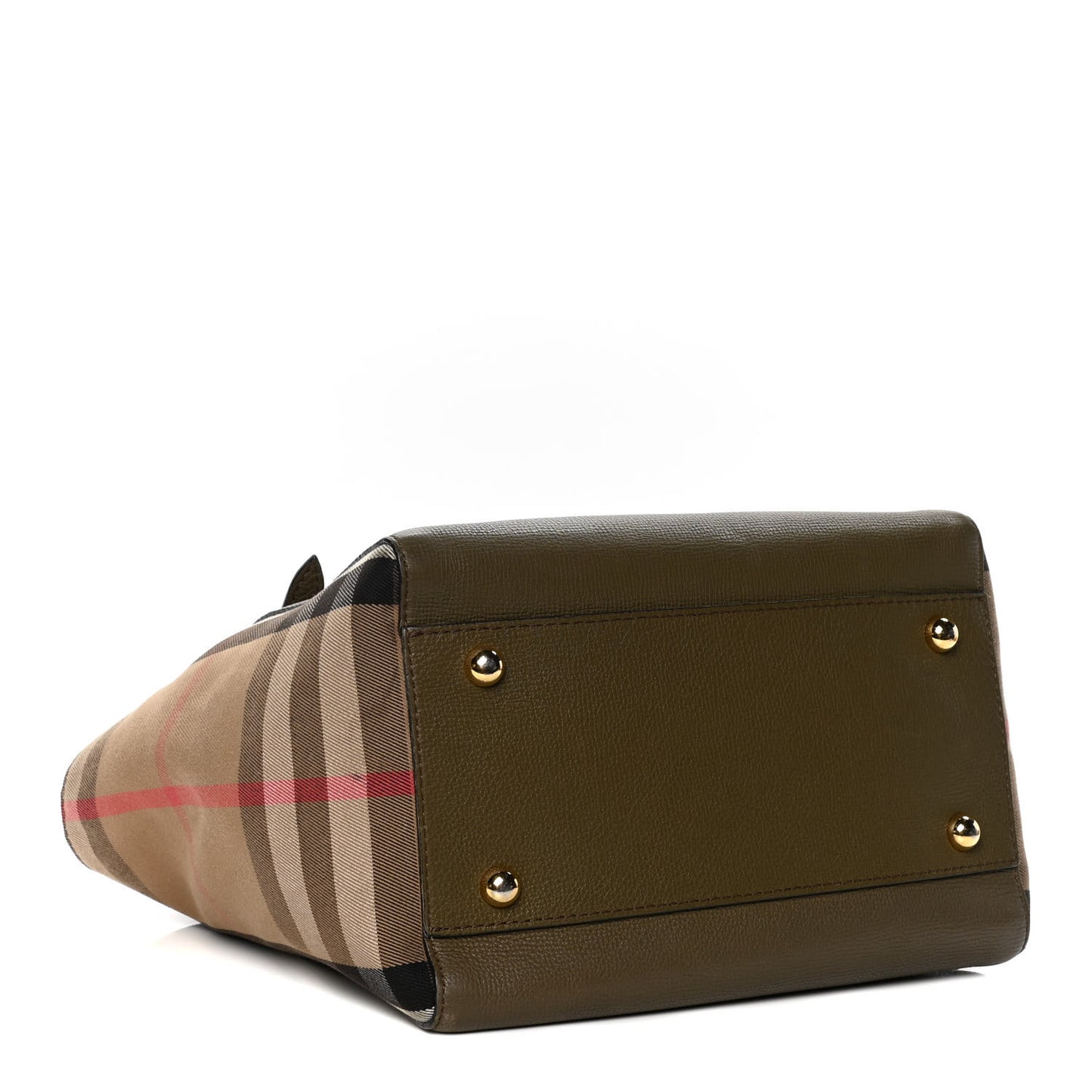 Grainy Calfskin House Check Small Canterbury Olive Melange