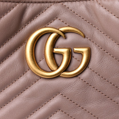 Gucci Calfskin Matelasse Medium GG Marmont Shoulder Tote Bag Porcelain Rose 9 of 12