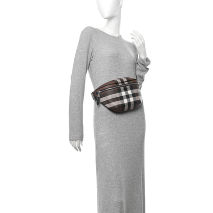 Burberry E-canvas Check Cason Bum Bag Dark Birch Brown 2 of 11