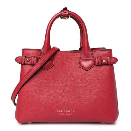 Burberry Grainy Calfskin House Check Small Banner Tote Red 1 of 8
