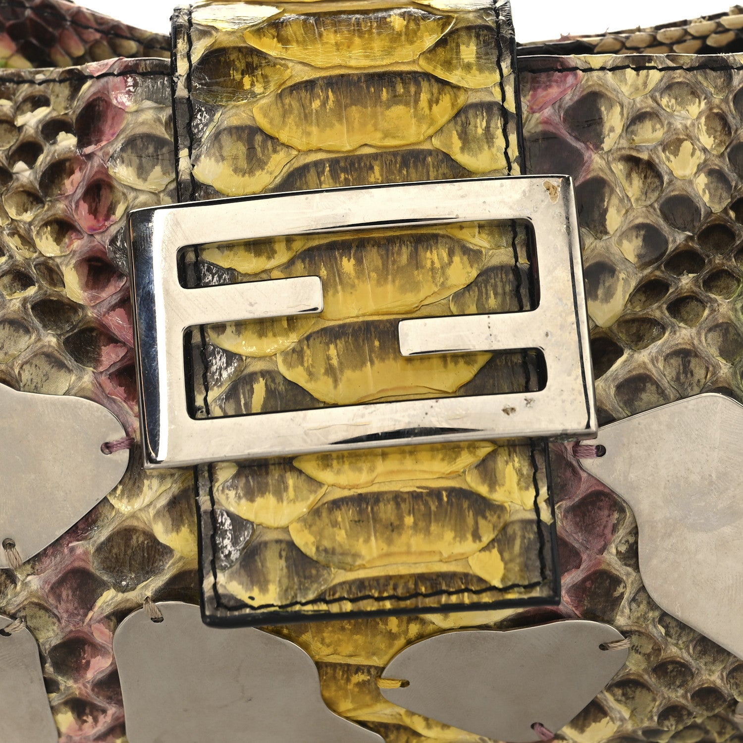 Fendi Snakeskin Mirror Baguette Shoulder Bag 6 of 9