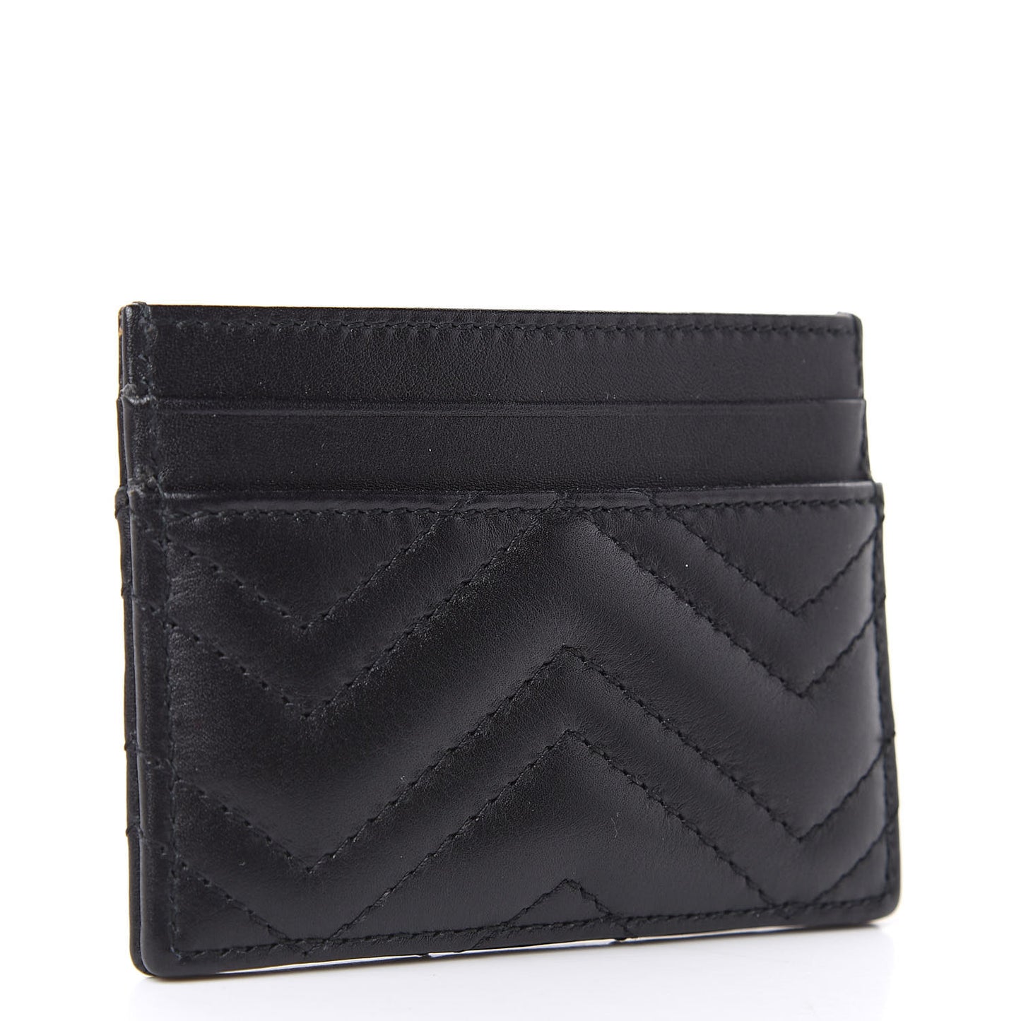 Calfskin Matelasse GG Marmont Card Holder Black