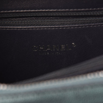Chanel Iridescent Caviar Quilted Medium CC Filigree Vanity Case Dark Turquoise 6 of 15