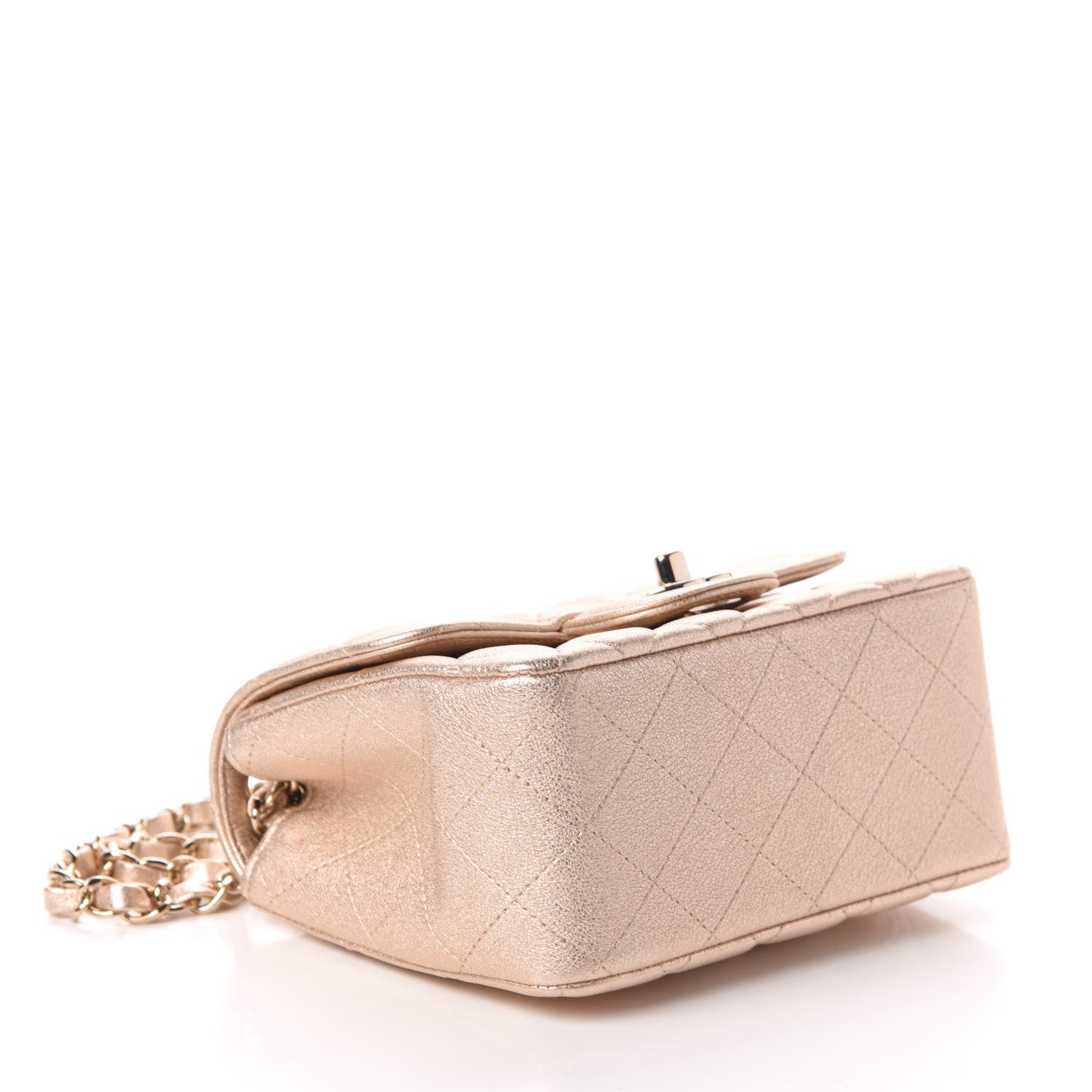 Chanel Metallic Lambskin Quilted Mini Square Flap Gold 4 of 9