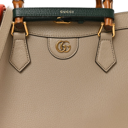 Gucci Textured Dollar Calfskin Web Medium Diana Tote Bag Oatmeal Vintage Green 8 of 10