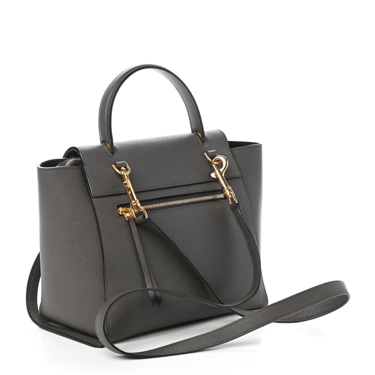 Grained Calfskin Micro Belt Bag Grey