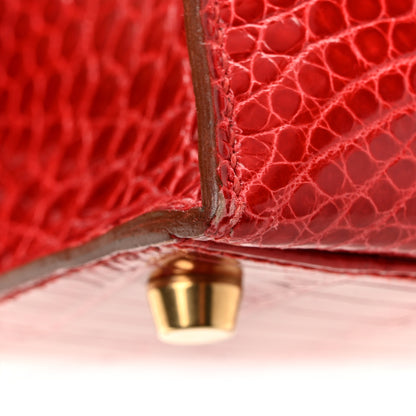 Hermes Shiny Porosus Crocodile Kelly Sellier 28 Rouge Vif 13 of 17