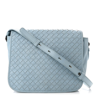 Bottega Veneta Nappa Intrecciato Flap Crossbody Light Blue 1 of 9