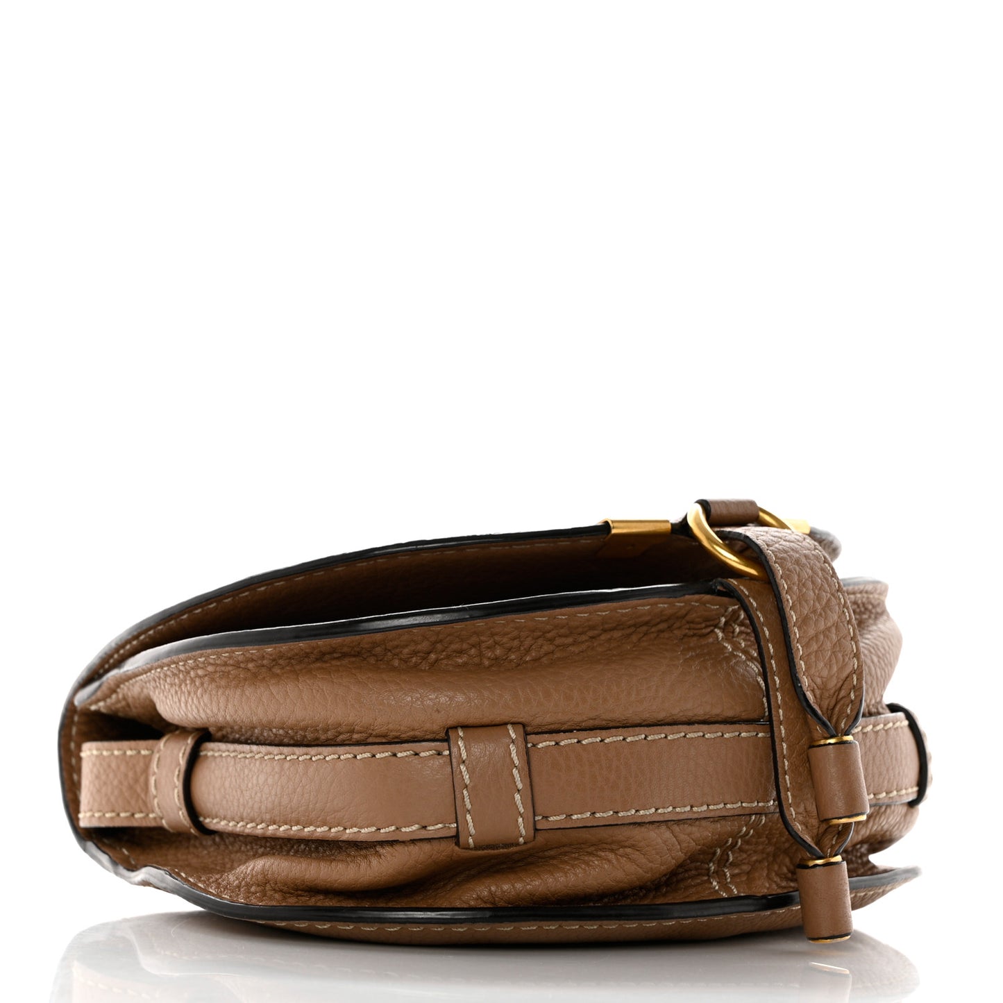 Calfskin Mini Marcie Round Crossbody Bag Nut