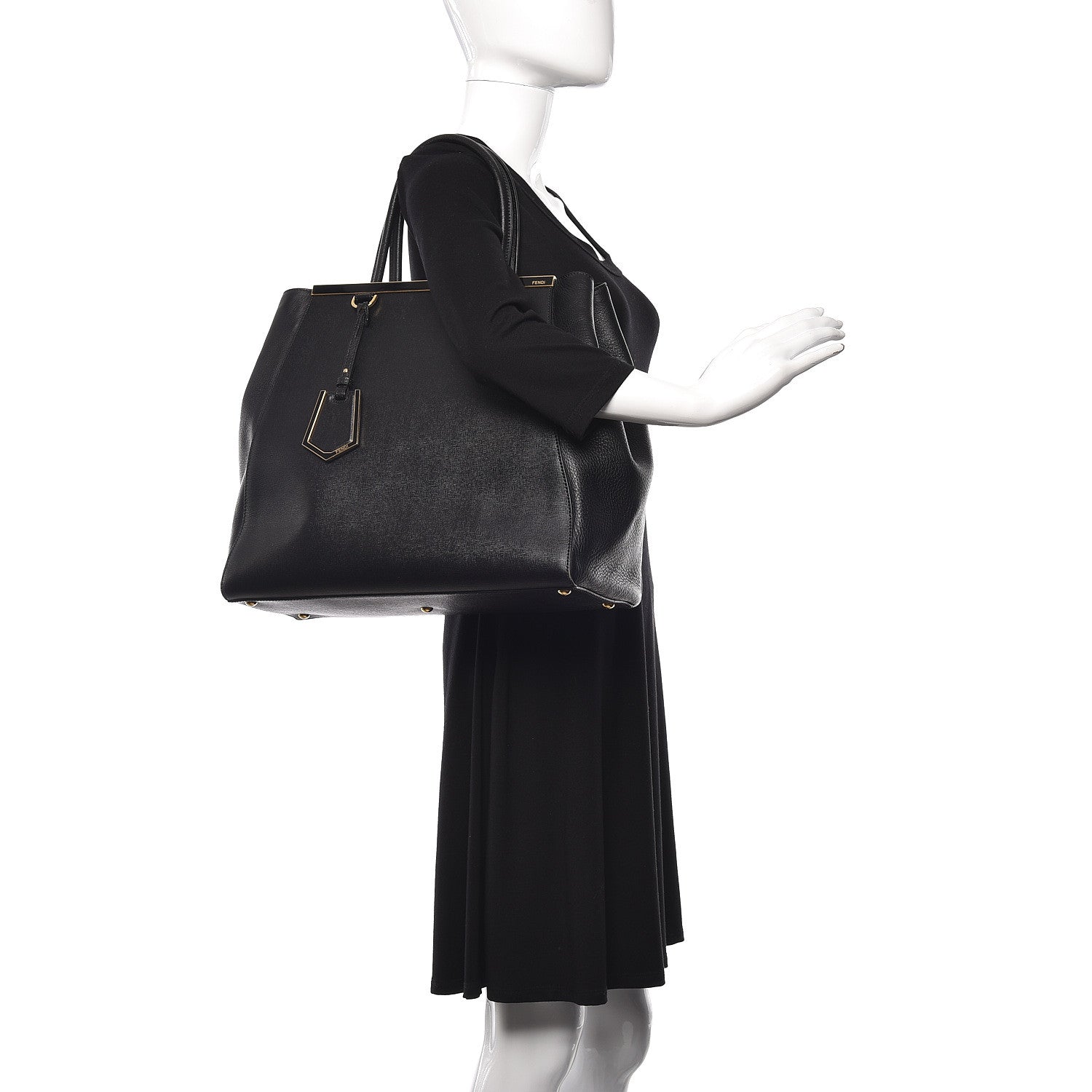 Fendi Vitello Elite Large 2Jours Tote Black 2 of 16
