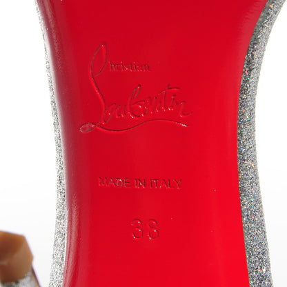 Christian Louboutin Mini Glitter Helmour 100 Pumps 38 Silver 6 of 6