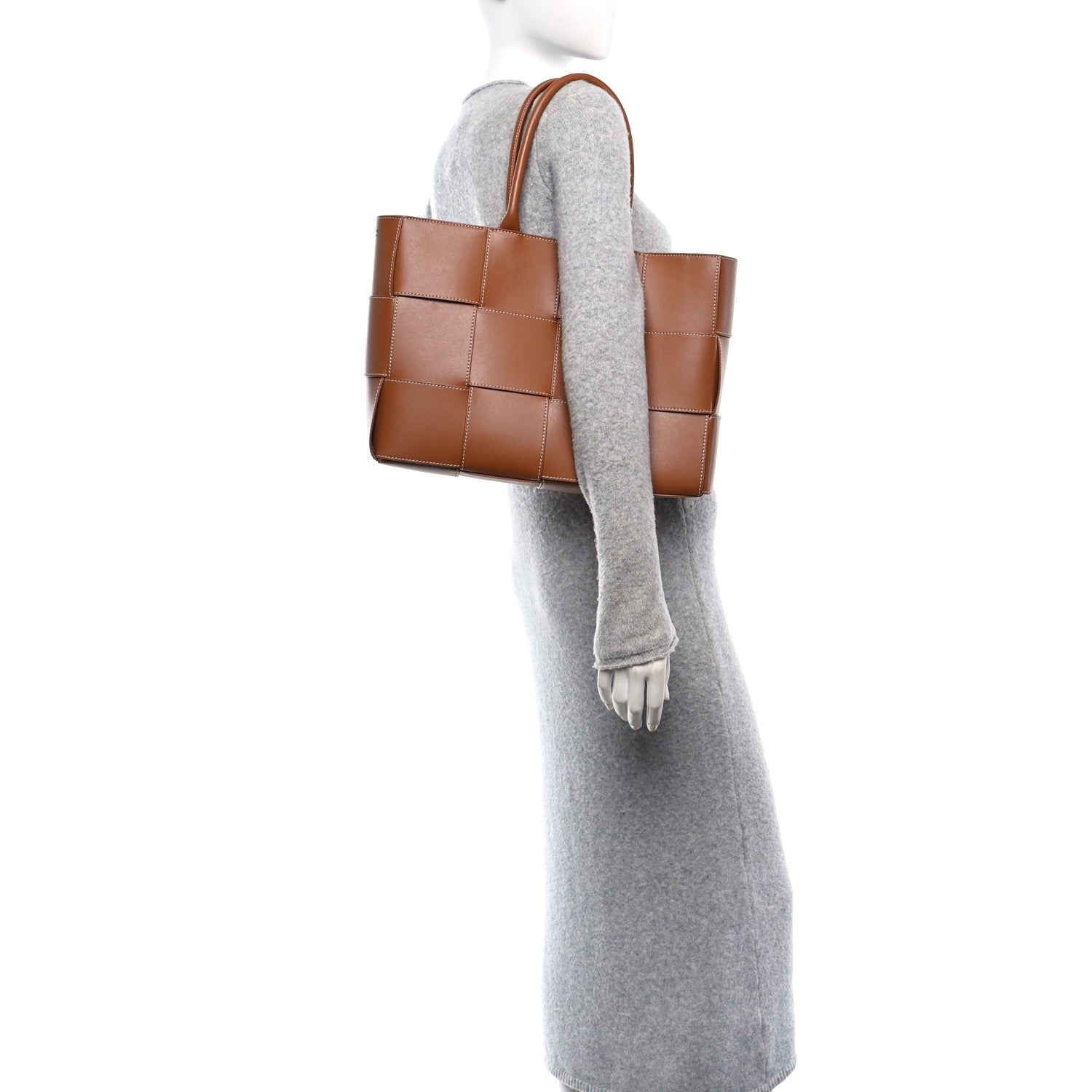 Bottega Veneta Nappa Maxi Intrecciato Mens Arco Tote Wood 3 of 11