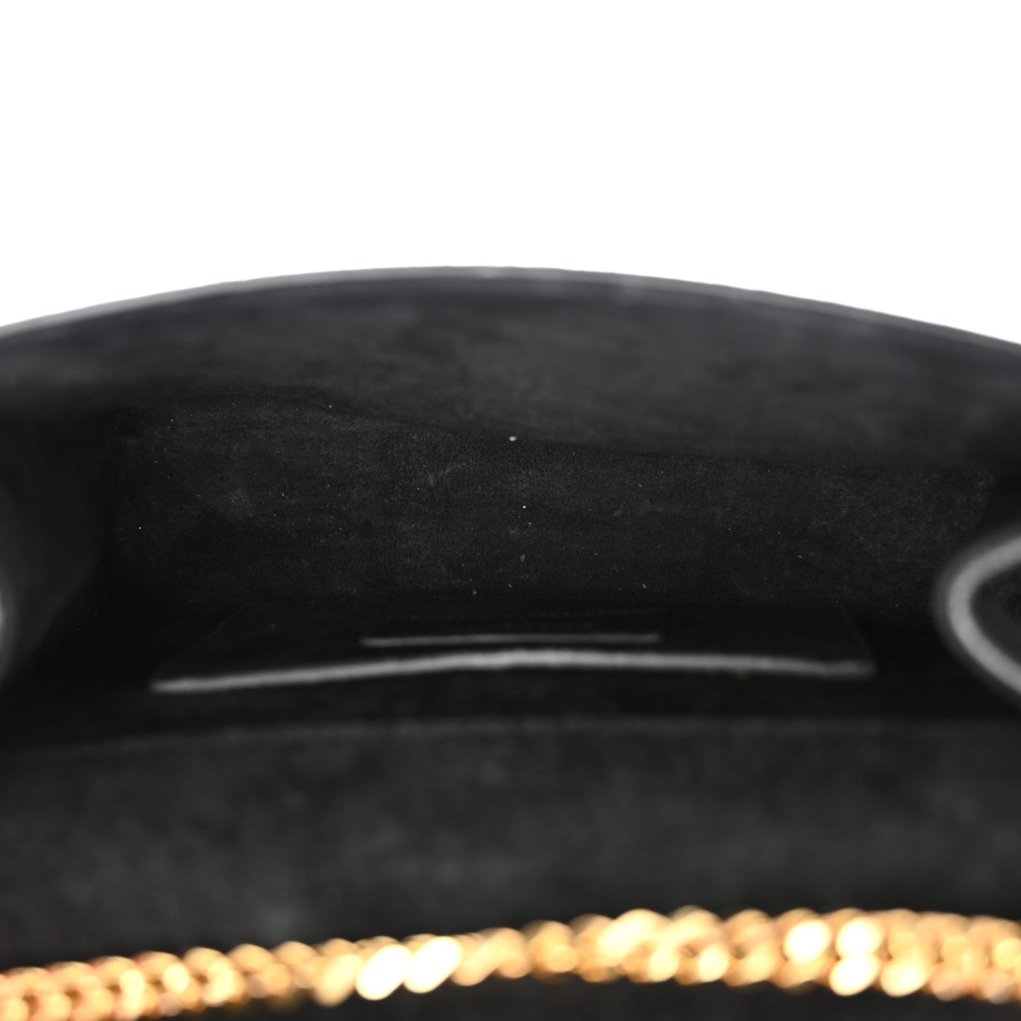 Suede Fringe Small Monogram Satchel Black