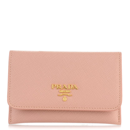 Prada Saffiano Metal Flap Card Holder Orchidea 1 of 7