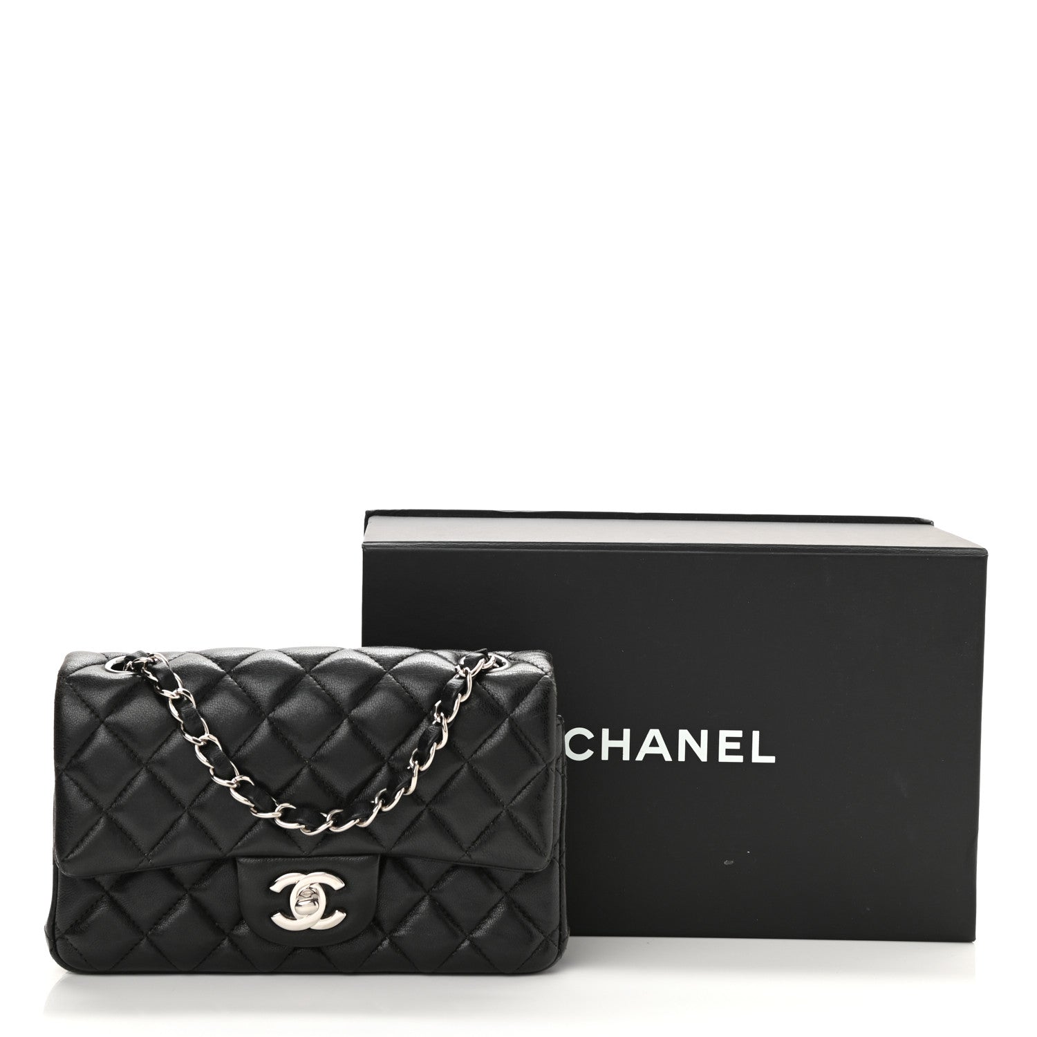 Chanel Lambskin Quilted Mini Rectangular Flap Black 11 of 11