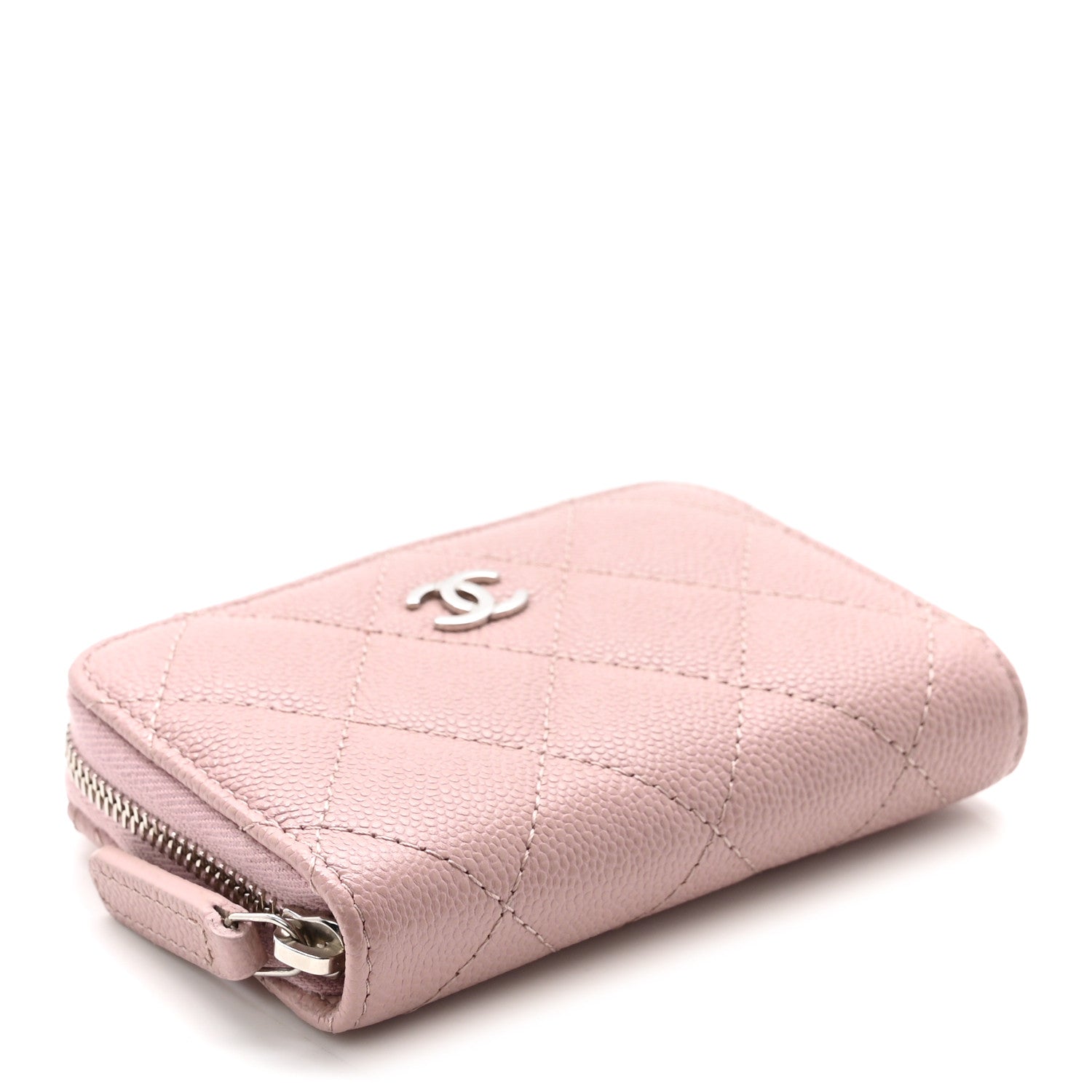 Chanel Caviar Quilted Zip Coin Purse Pink 4 of 7