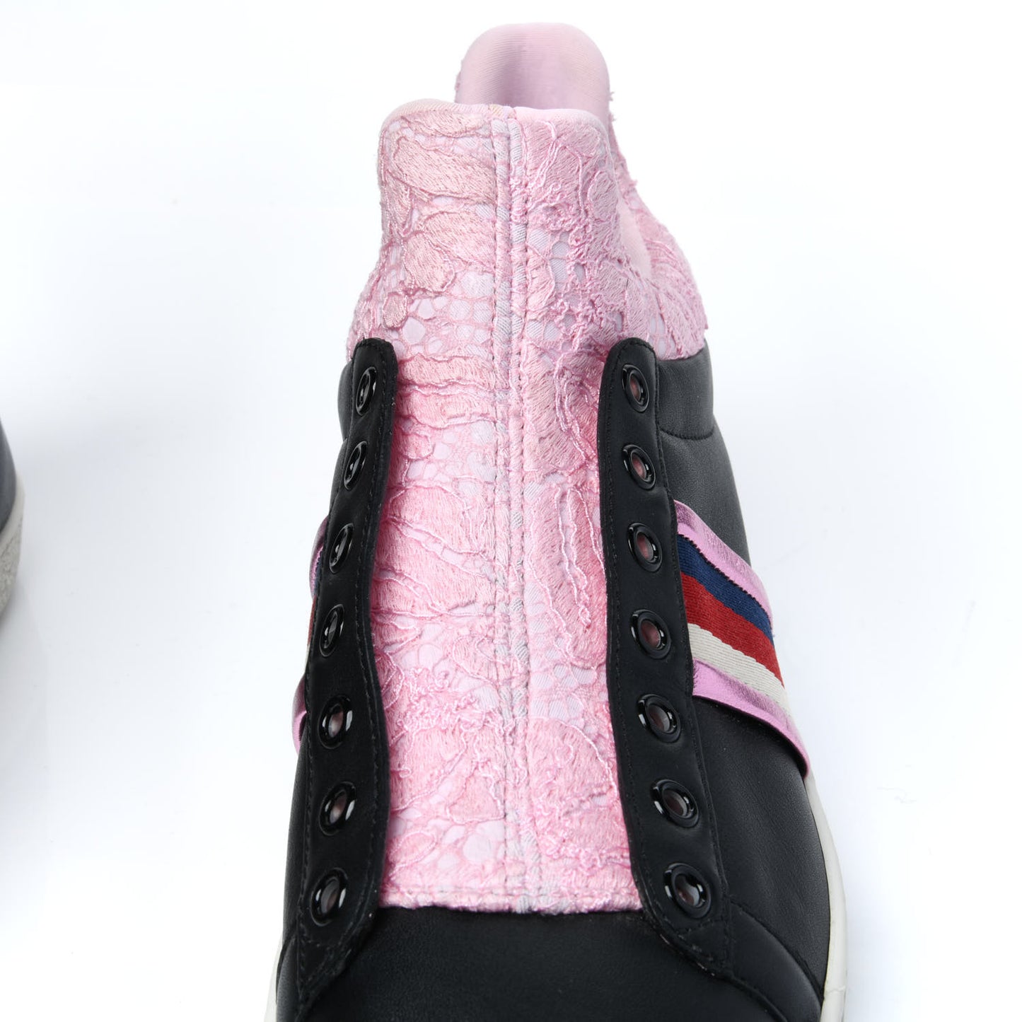 Calfskin Lace Ayers Sylvie Web Womens New Ace High Top Sneakers 39 Black