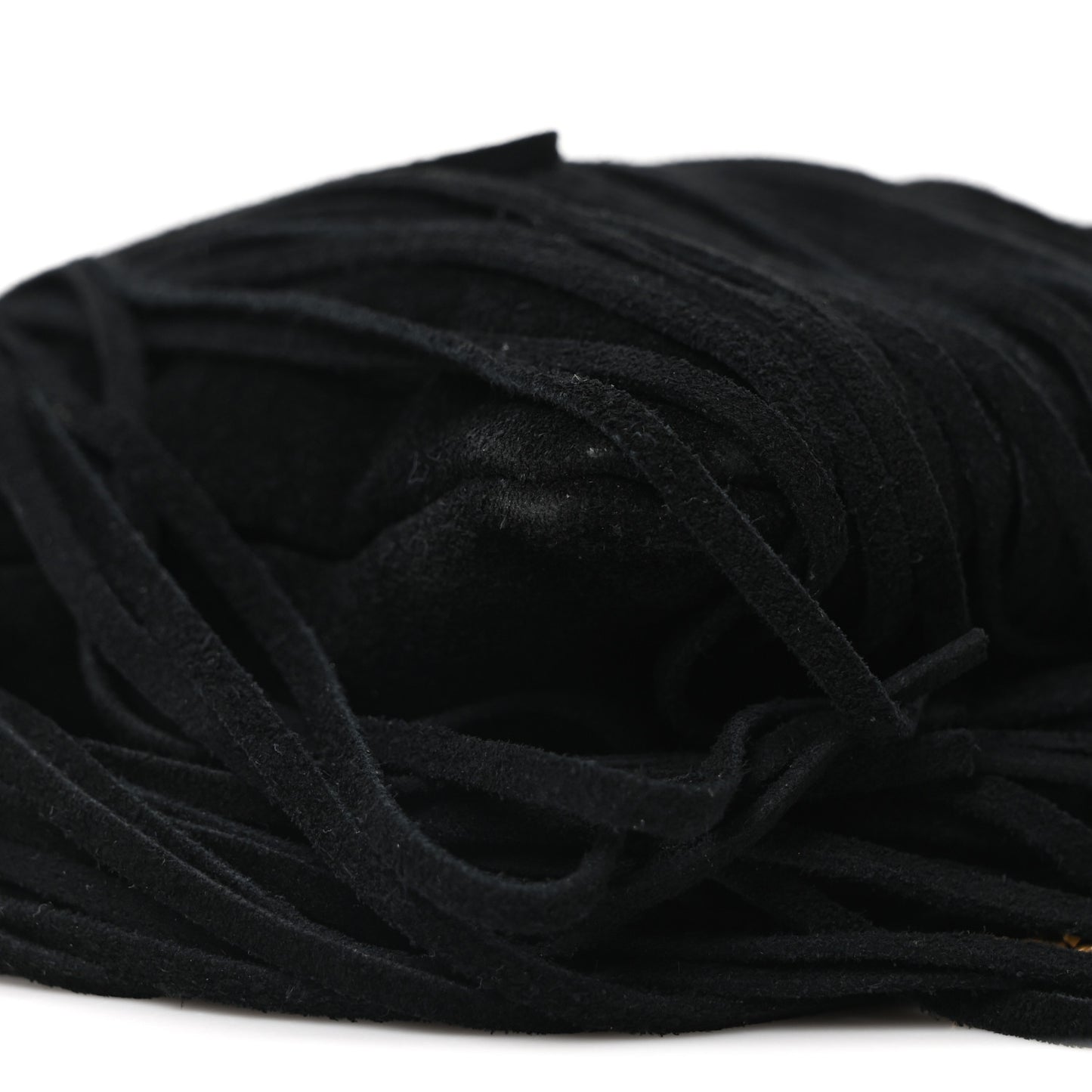 Suede Calfskin Small Grace Fringed Hobo Bag Rope Black