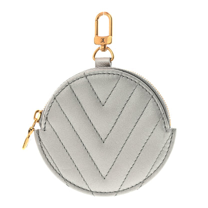 Louis Vuitton Metallic Calfskin New Wave Multi Pochette Round Coin Purse Silver 1 of 5